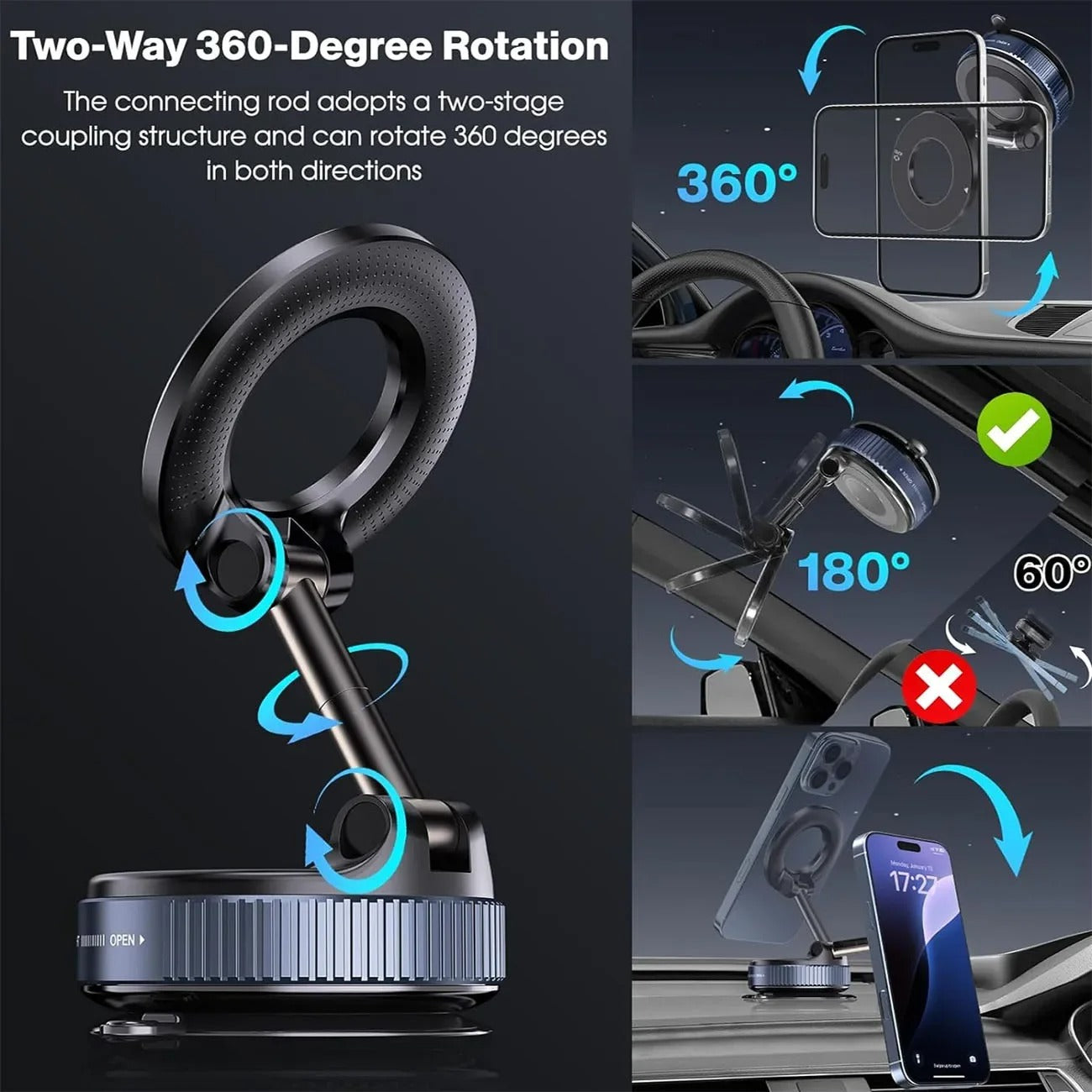 Y Rotatable Vacuum Magnetic Phone